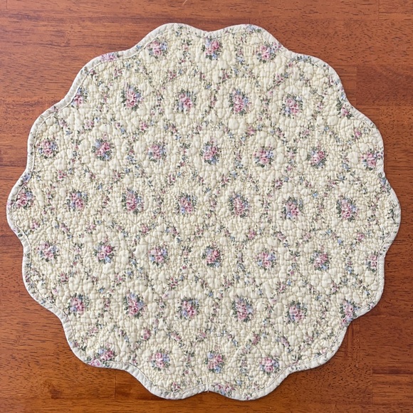 Laura Ashley Dining Vtg Set Of 4 Cottagecore Corduroy Yellow Floral